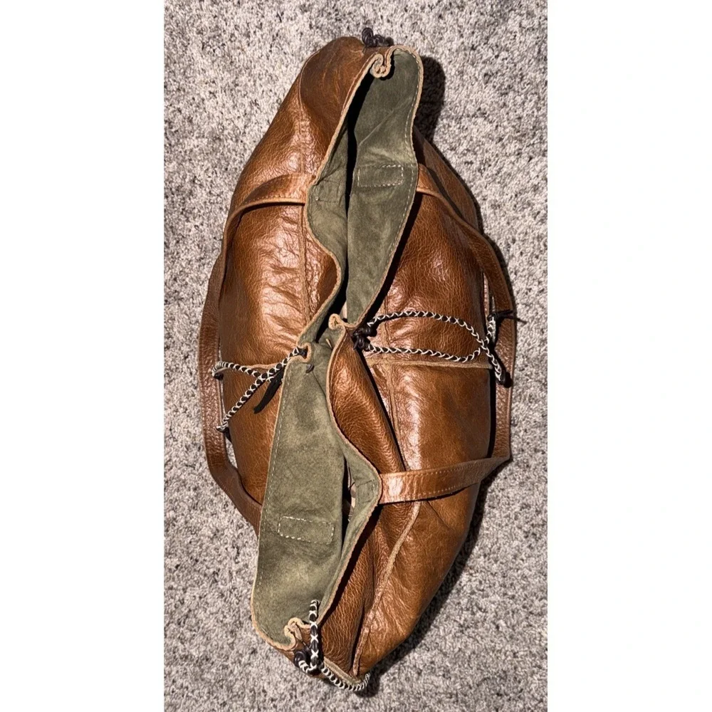 Robin Fogg Genuine Leather Slouch Hobo Tote Bag Brown Boho Shoulder Purse
